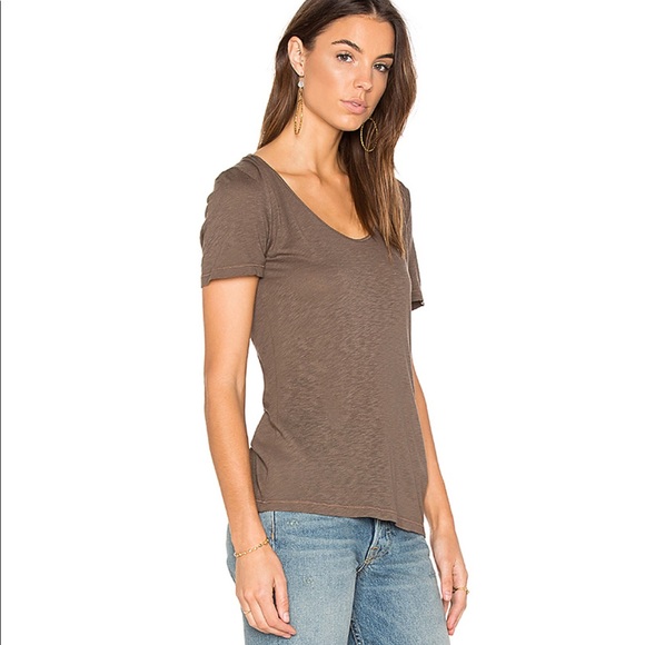 Splendid Cross Back Slub Tee in Military Olive - Picture 3 of 11